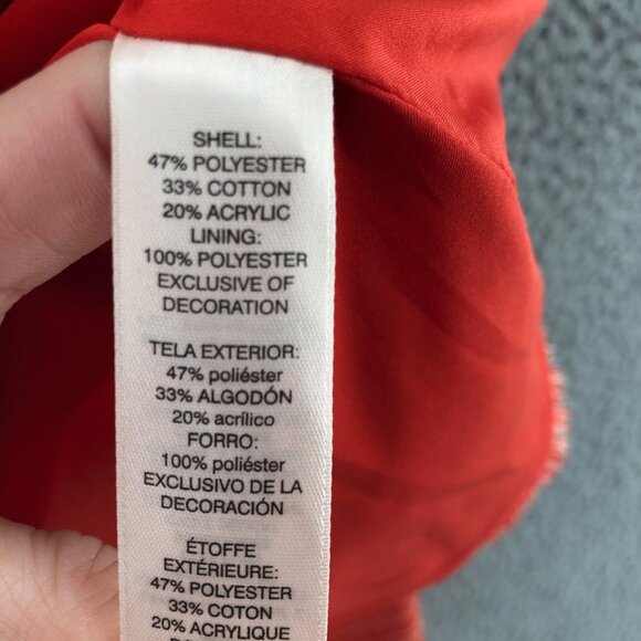 Chicos Blazer Womens 2 US 12 Orange Fringe Zip Up Pockets Office Work Outerwear - Picture 6 of 10